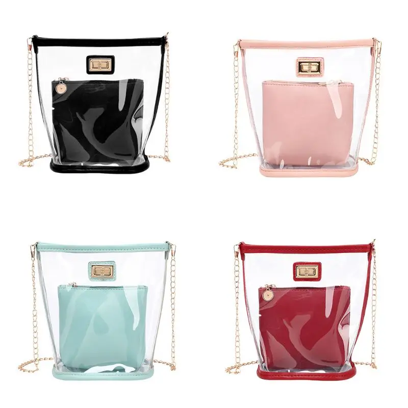 

Women Transparent Small Handbag Shoulder Bag Summer Beach Purse Crossbody Tote H8WD