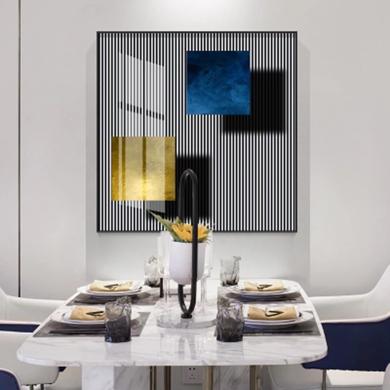 Абстрактная синяя геометрическая форма винтажный печатный плакат