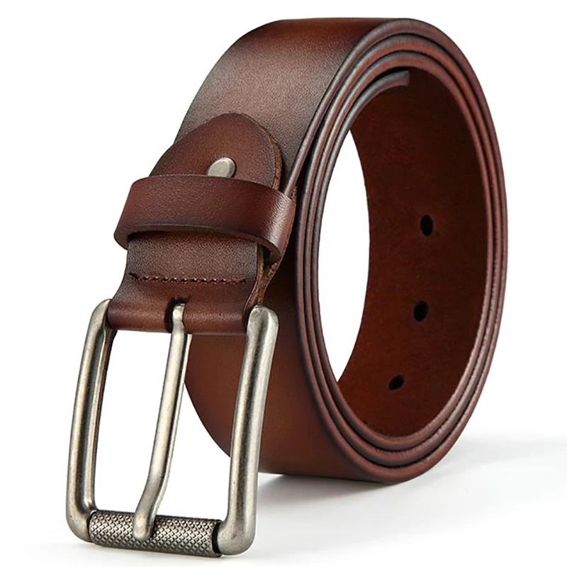 Men Causal High Quality Genuine Leather Belt Men New Fashion Simple Classic Vintage Style Pin Buckle Male Belt  90-125cm