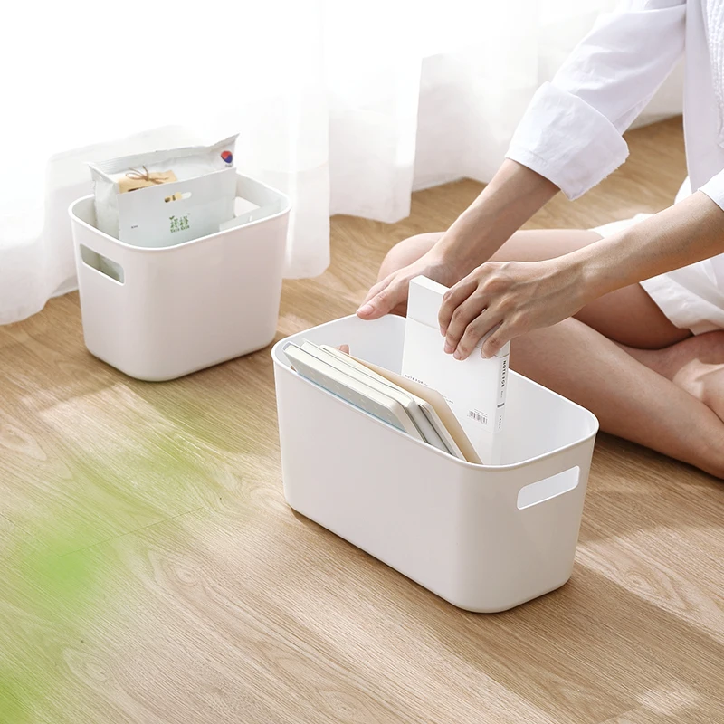 

Storage box desktop living room kitchen seasoning sundries storage basket makeup cosmetics organizer plastic box