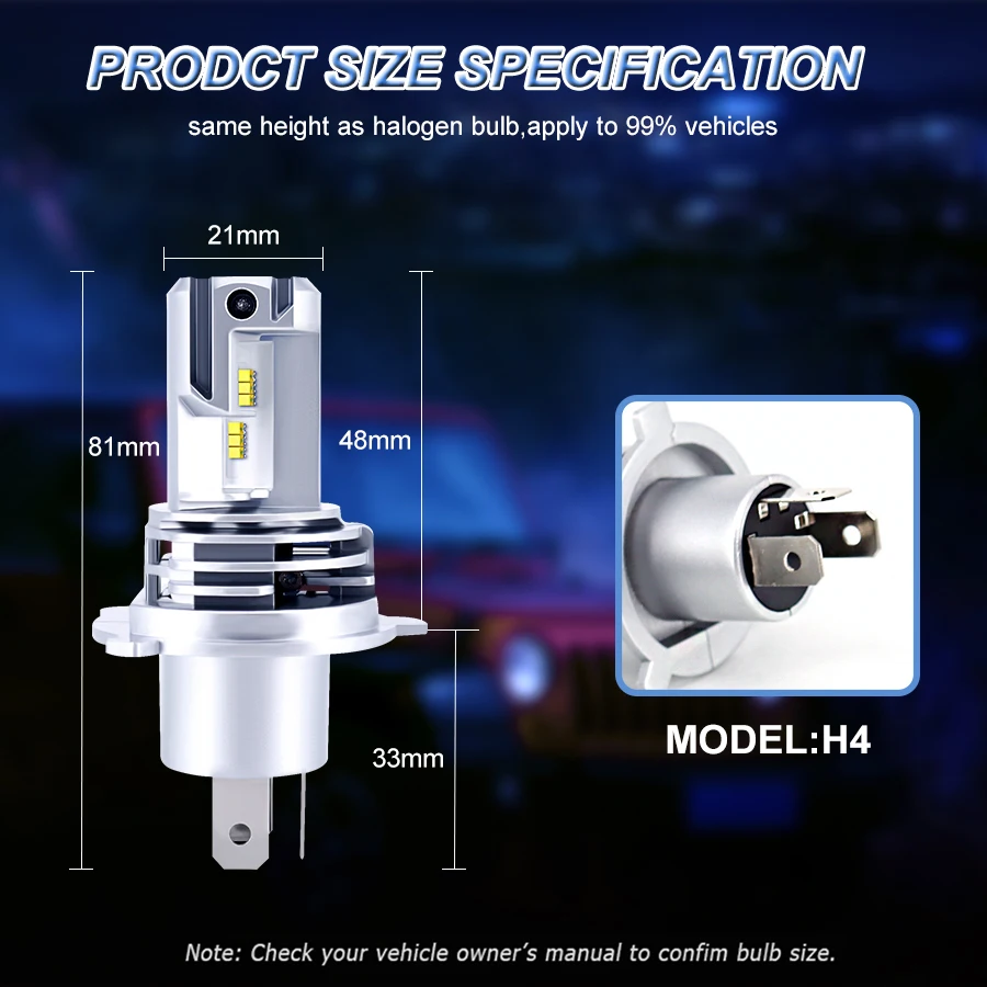 H4 Led Motorcycle Headlight HS1 LED Moto Bulb Fog Lamp H1 H7 HB3 HB4 H11 Headlamp Light 10000LM Car 6500K |