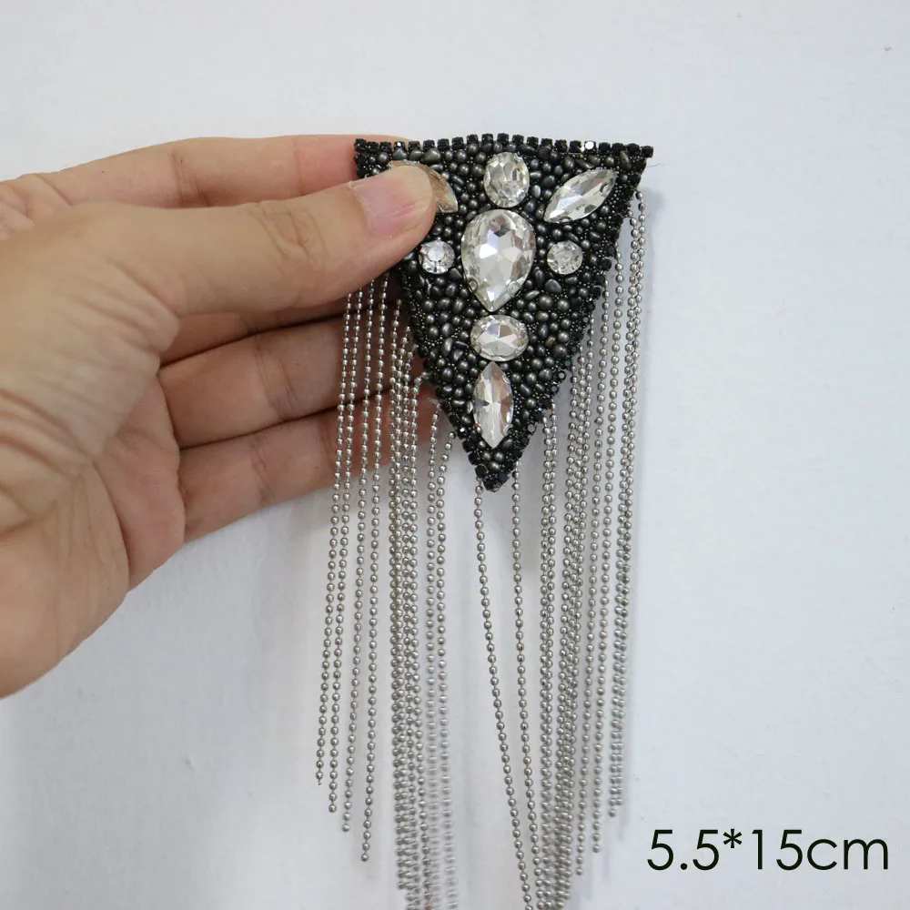 2 шт. черная кисточка бисером epaulette для одежды панк-куртка костюм DIY мода кисточка значок epoulets Наплечная накладная заплата