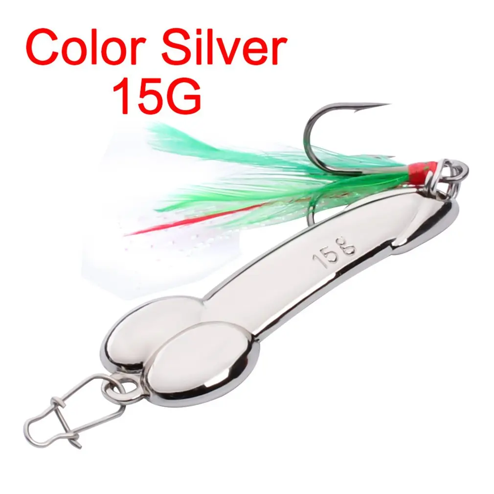 

Metal Fishing Spoon Fishing Bait Feather Hook Gold Silver Metal Fishing Bait Spinnerbait Treble Hook Hard Baits