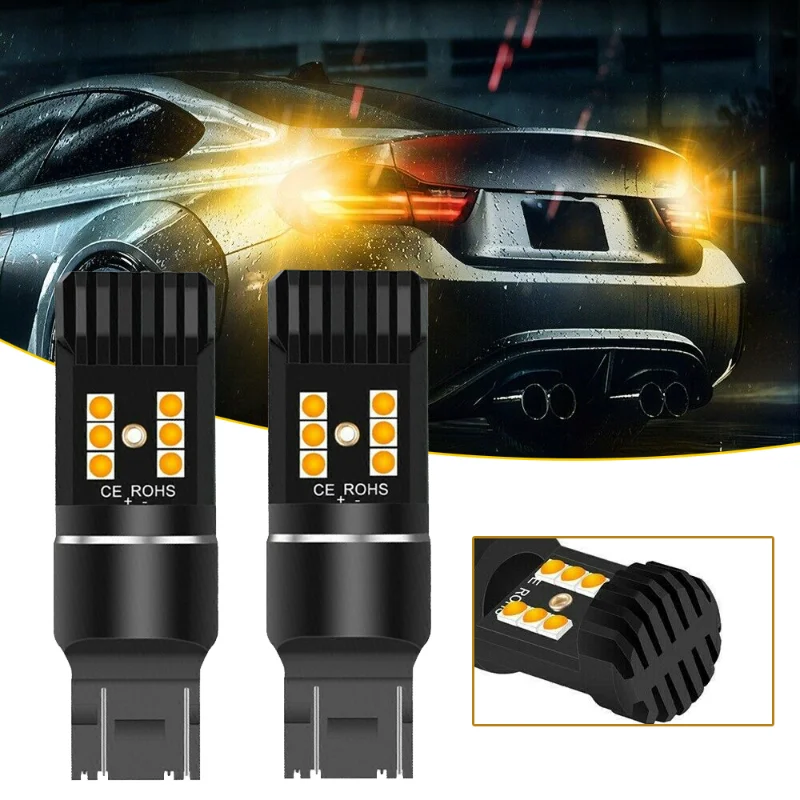 

2pcs 7443 7440 Bulb Error Free T20 Anti Hyper Flash CanBus LED Light Car Brake Reverse LampTurn Signal Light