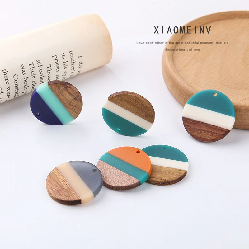 6 шт. корейские круглые серьги для женщин весенний Стиль Личность 28 мм Дерево и