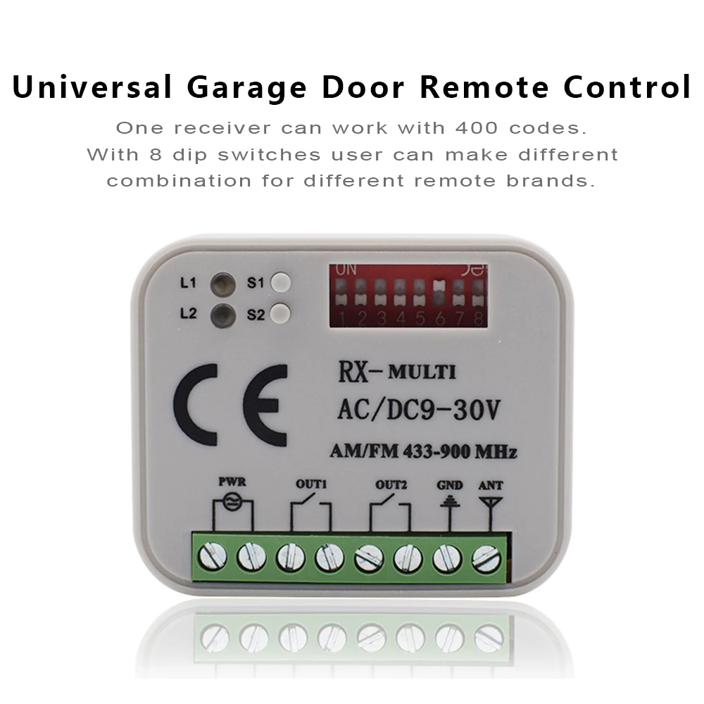 

433MHz Universal Wireless Remote Control Smart Switch DC30V2CH Relay Receiver RF Transmitter Garage/Door/Motor/LED/Light 868MHz