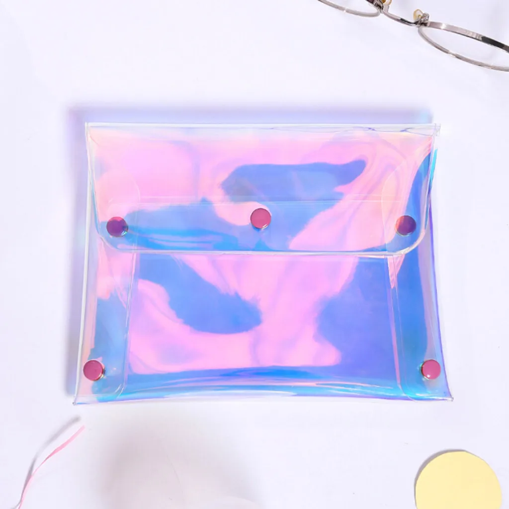 Прозрачный Кошелек для монет Женский кошелек лазерный ПВХ карандаш карт