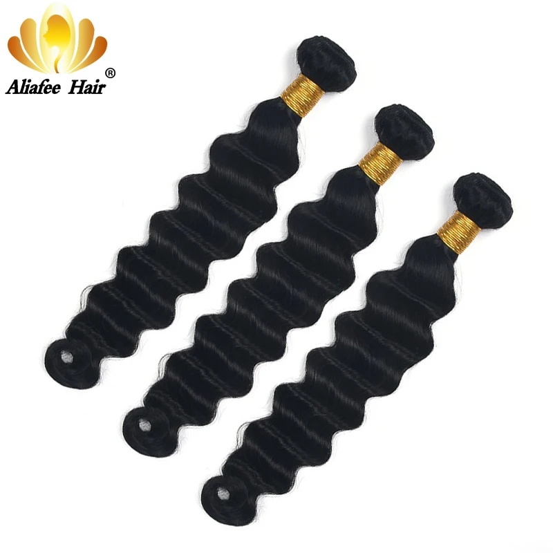 Aliafee волосы свободные глубокие волнистые пучки бразильские пряди человеческие