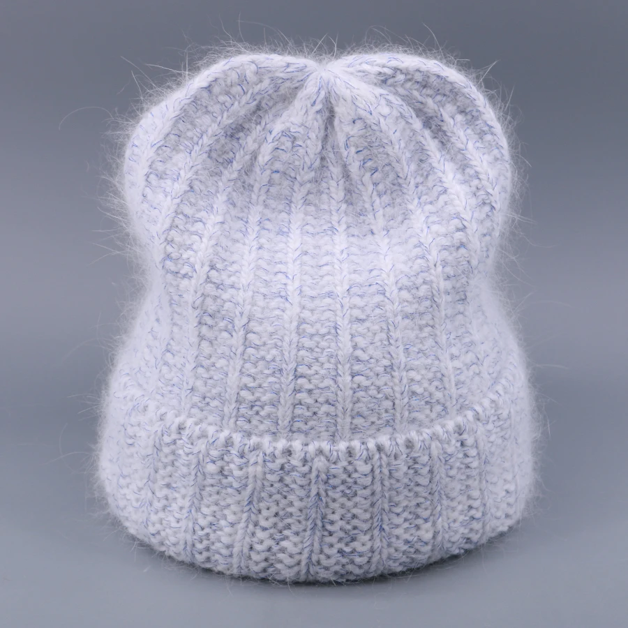 Зимняя вязаная шапка Skullies для женщин винтажная яркая шелковая женская с