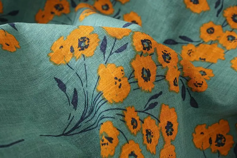 Женская футболка с цветочным принтом размера плюс рукавом три четверти из хлопка