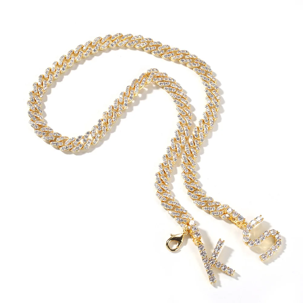 

Custom Name Words Baguette Letters Pendant Gold Silver Color Charm AAAA Zirconia Men's Hip Hop Necklace Chain Rock Jewelry