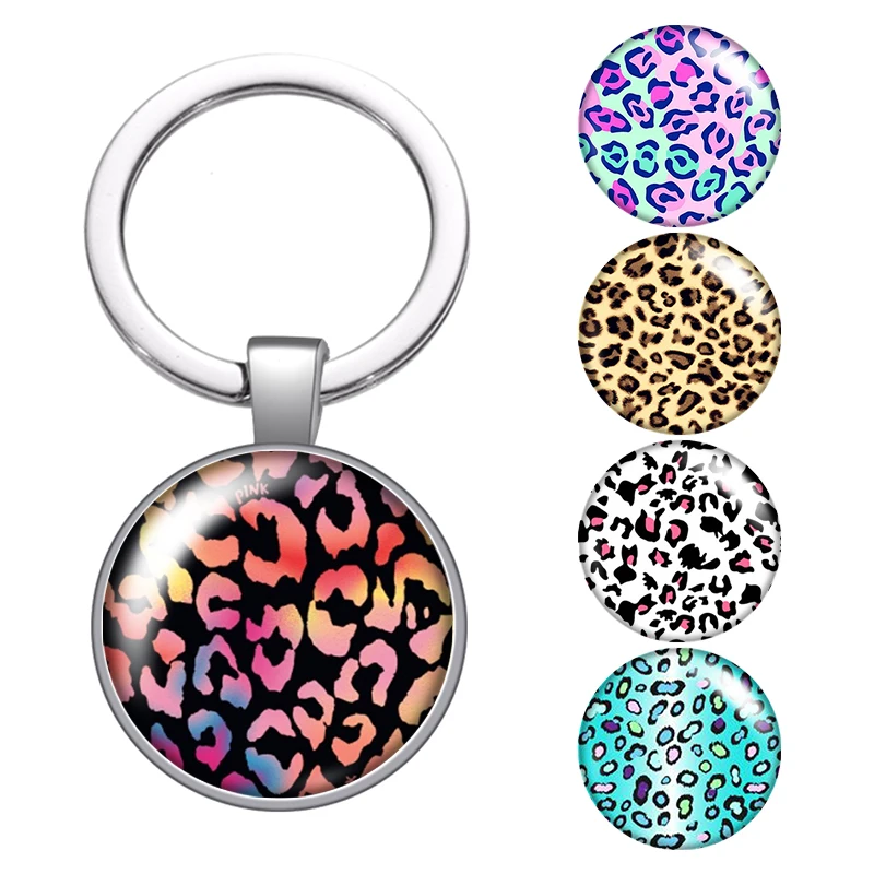 Леопардовая змея Тигр узор стекло кабошон брелок сумка автомобильный кольцо