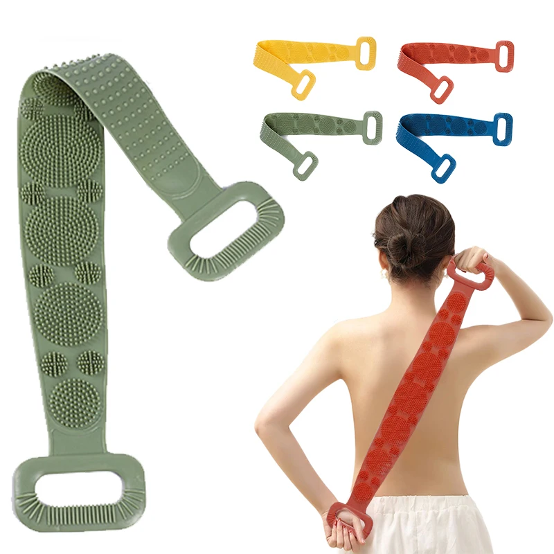 Силиконовая щетка для душа тела пояс ванны отшелушивающая Задняя мытья 28 дюймов