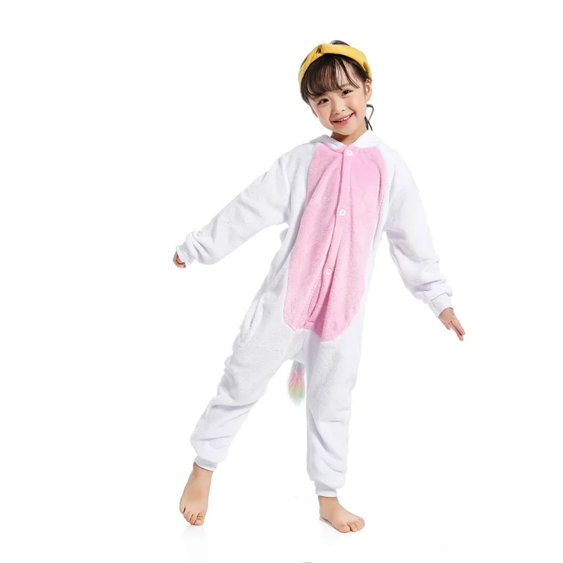 New Winter Unicorn Pajamas For Children Animal Pyjamas Kids Panda Stich Onesie Boys Girls Sleepwear Unicornio Jumpsuit