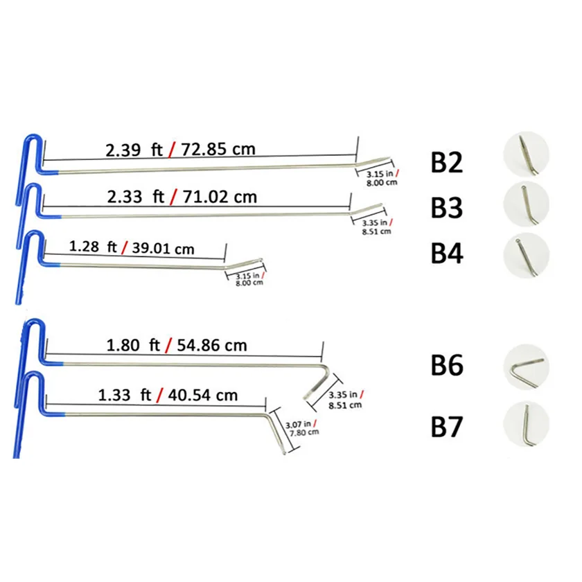 comprar Kit De Reparação Paintless Dent Varas Para Carro Removedor Dent Remoção Hastes Kit Reparação Granizo Paintless Extrator Carro Empurrar Ding Ferramentas