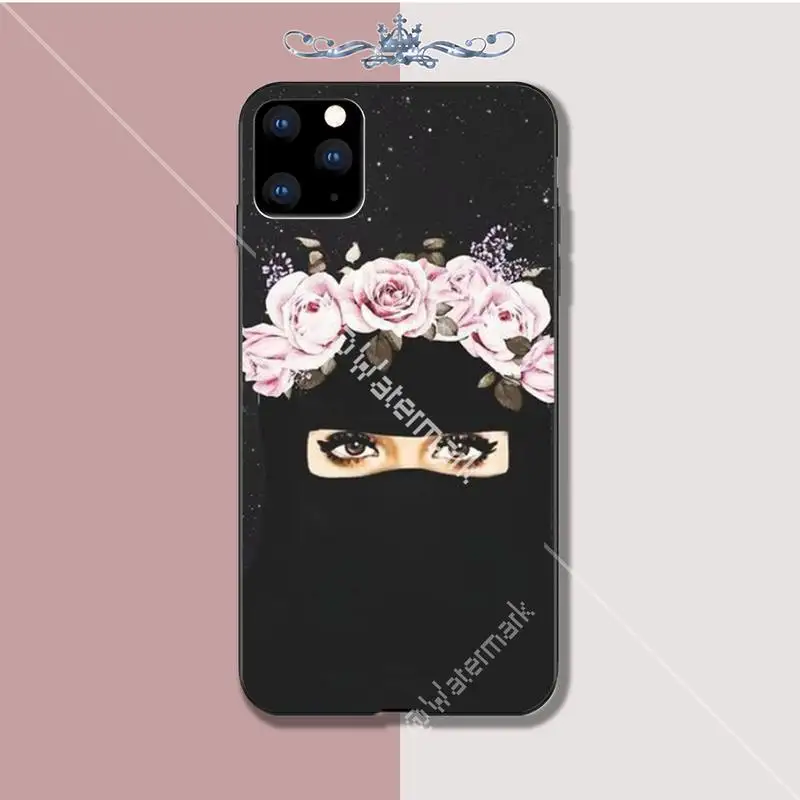 Yinuoda Мусульманка Исламская Девушка Глаза Роскошный Чехол для Телефона Для Iphone 5s Se 6 6s 7 8 Plus X Xs Max Xr 11 Pro Корпус Этуи он.