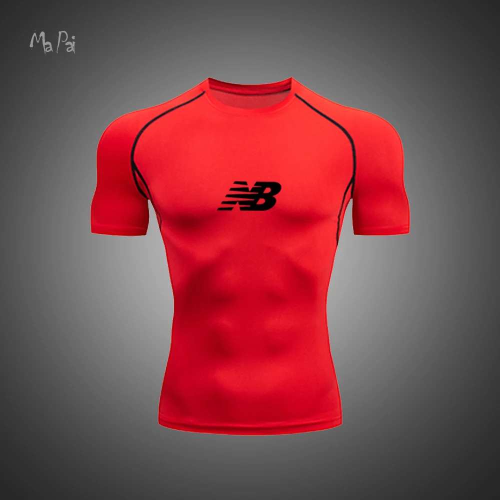 

2021Fashion New Men's T-Shirt Gym MMA Fitness Training Sports Shirt Outdoor Cycling Running Comprehensive Shaping Sports T-Shirt