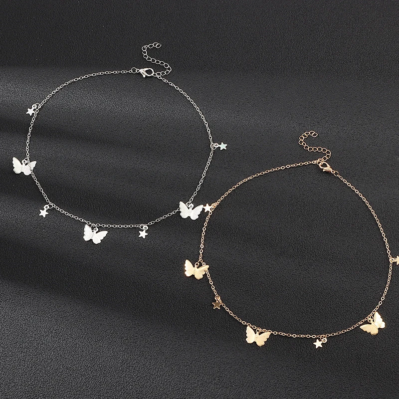 DoreenBeads Fashion Gold Silver Color Simple Butterfly Five Star Clavicle Women Trendy Jewelry 1 Piece | Украшения и аксессуары