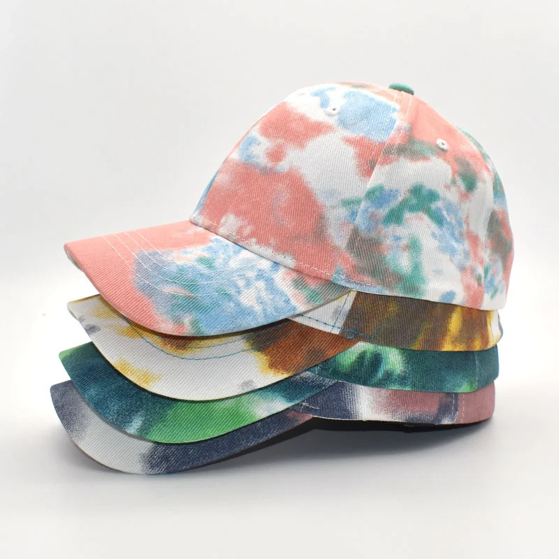 

Tie Dye Print Trucker Hat Cotton Pigment Dyed Low Profile Cap Hiphop Baseball Cap Twill Sports Dad Hat for Men Women