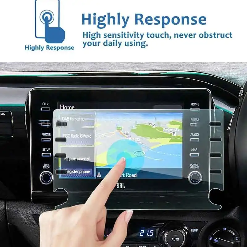 

Для Toyota HiLux 2020 2021 8-дюймовый экран для навигации в соответствии с ВВП, наклейки для интерьера автомобиля, версия AU