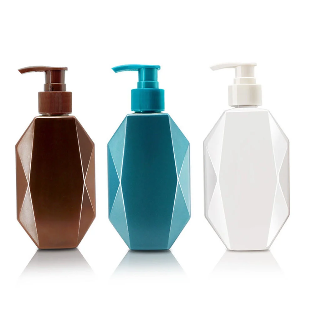 

New Creative Geometry Shampoo Press Shower Gel Bottle Portable Empty Soap Dispensers Bathroom Tools Glass Bottle 300/530ml