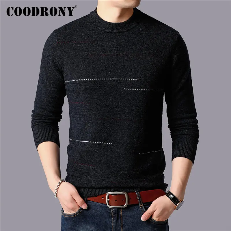 Мужской теплый свитер из 100% мериносовой шерсти с круглым вырезом|Джемперы| |