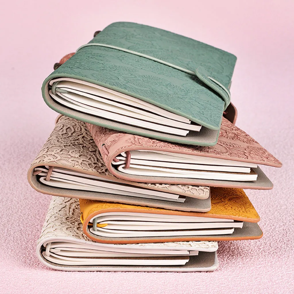 

Retro A6 Travel Journal Portable Notepad Vintage Travel Notebook PU Leather Notepad Classic Embossed Craft for Men Women