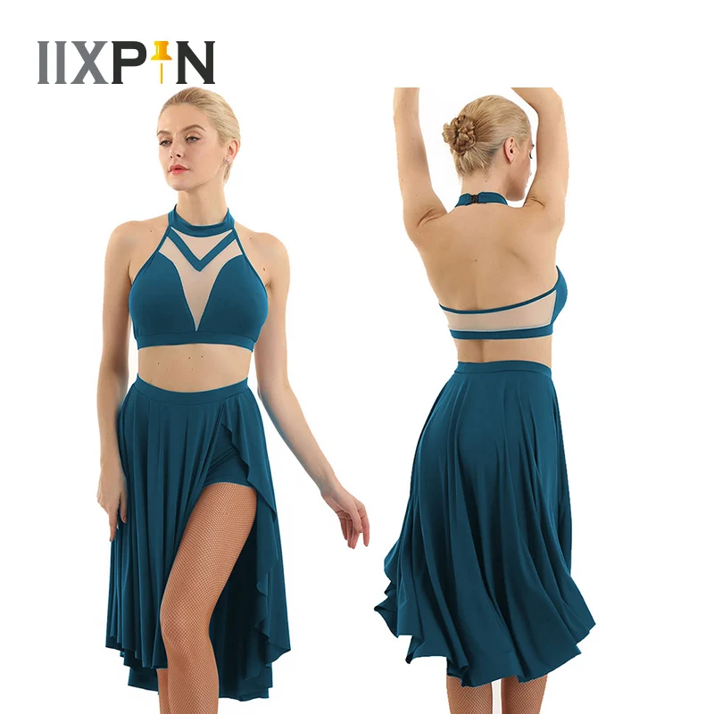 Балетное платье короткий топ без рукавов асимметричная юбка для