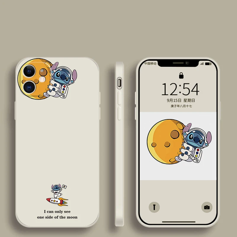 

Cartoon Disney Stitch Soft Case for iPhone 12 Pro Max 11 Pro XS Max X XR 7 8 Plus Back Cover Full Body Silicone Anti-fall Shell