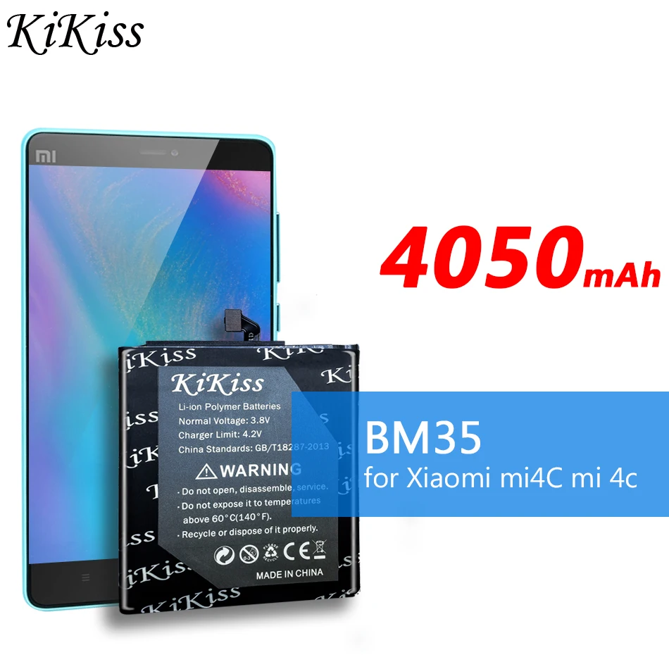 Аккумулятор KiKiss BM35 BM33 BM39 для Xiaomi Mi4C mi4i mi4s mi6 mi 4c 4i 4s 6 литий-ионный полимерный