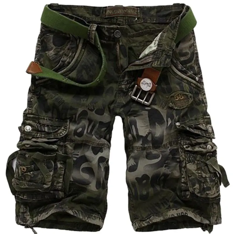 Pantalones cortos de camuflaje de alta calidad para hombre, pantalones cortos de camuflaje táctico a la moda, con múltiples bolsillos, Cargo