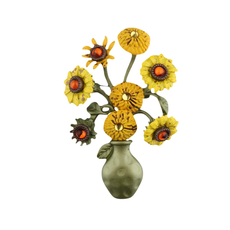 Новый дизайн подсолнухов элегантный кардиган булавка брошь Прямая поставка от