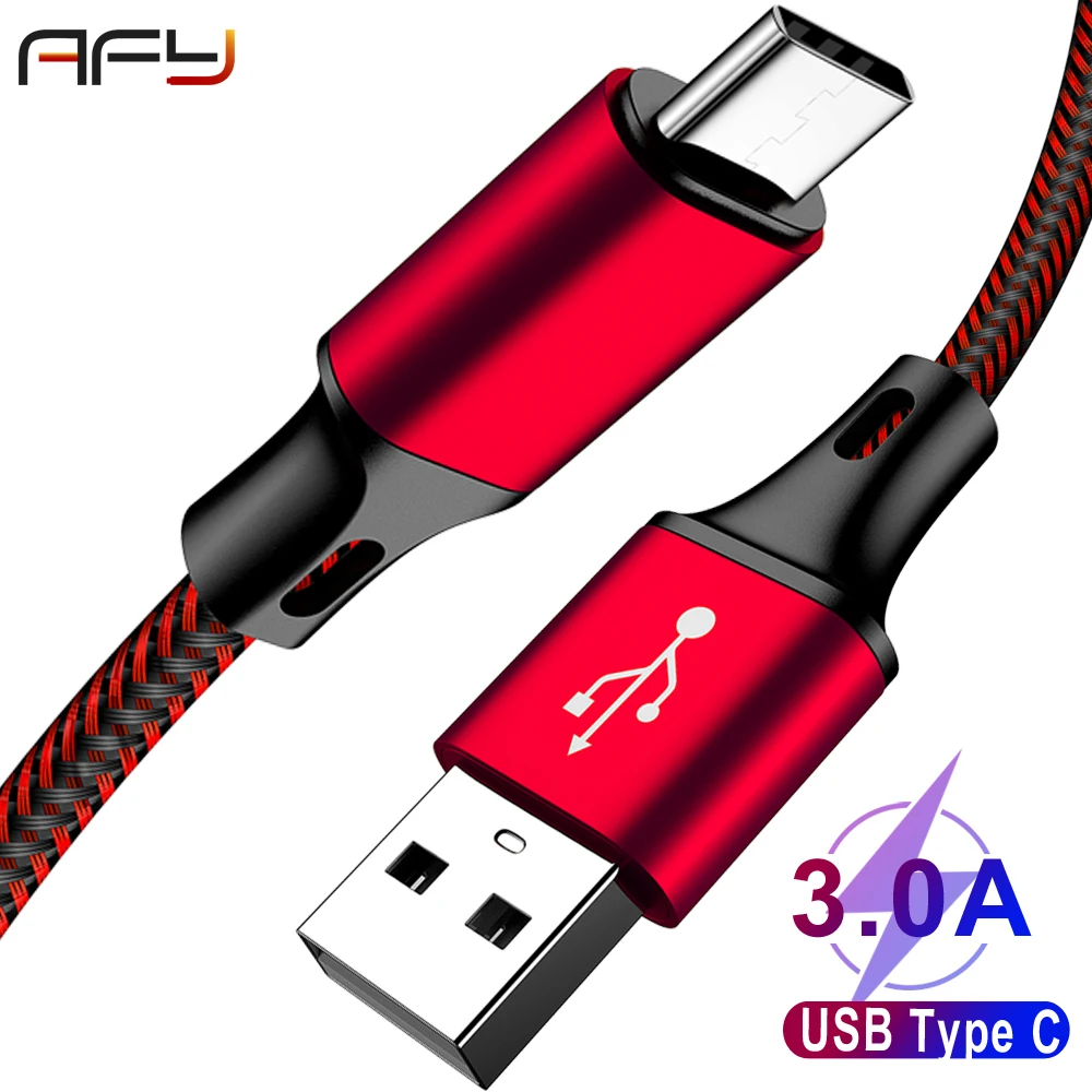 AFY USB C type кабель для samsung s9 a50 xiaomi oneplus 6t быстрая зарядка передачи данных usb tipo c