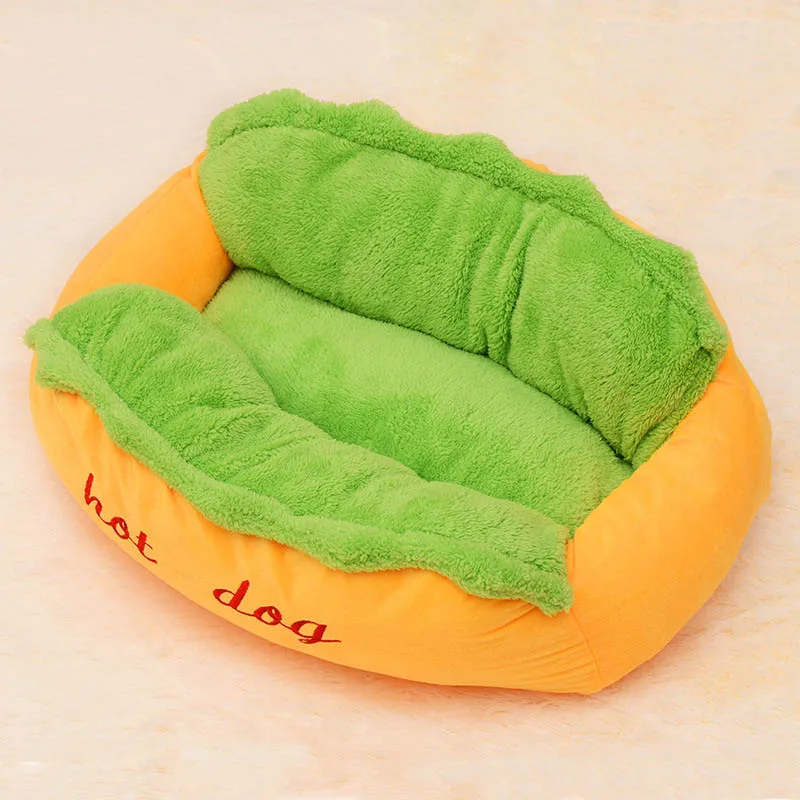 

Adorable Hot Dog Shape Pet Kennel Washable Warm Puppy Kitty Nest Pet Supplies B1