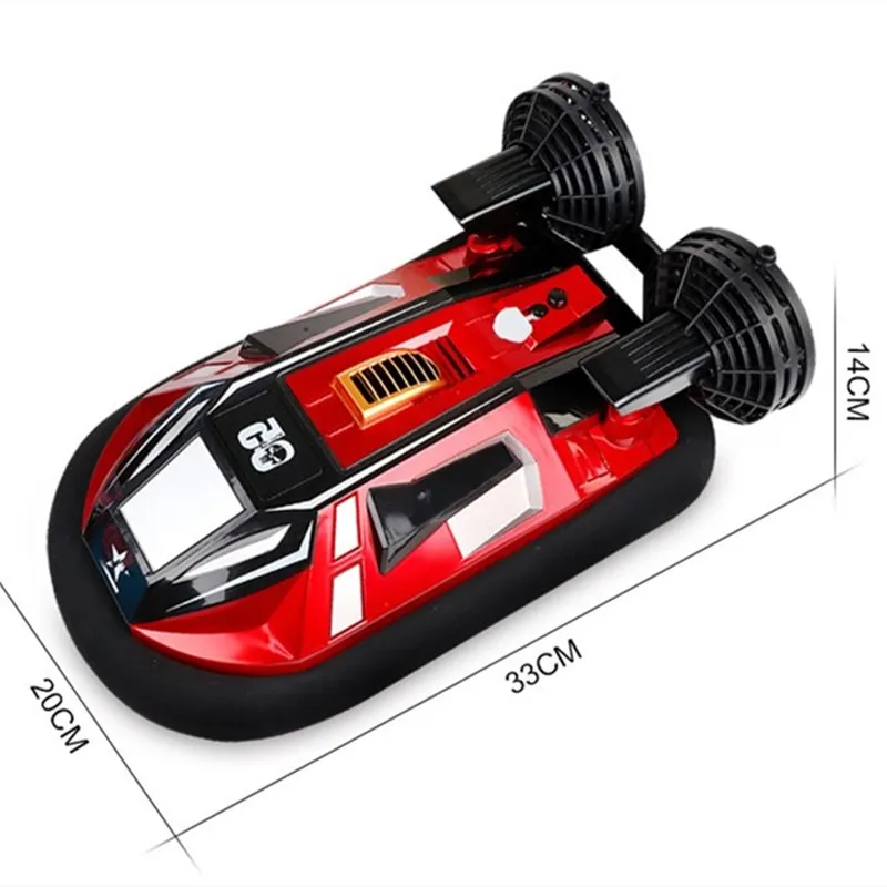 Electic Toys High Speed Boat 2.4G RC Amphibious Hovercraft Waterproof Red Drift Reverse Navigation Anti-Collision Fuselage Ship