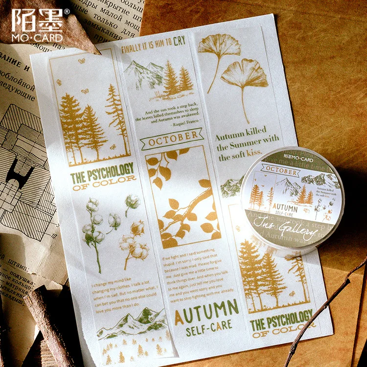 1 шт. винтажная васи лента серная кислота бумага Осенняя маскирующая клейкая DIY