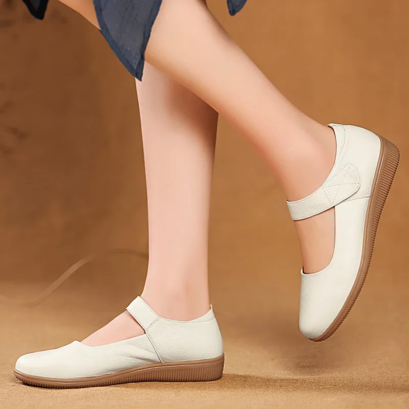 RYVBA woman 2019 women genuine leather spring autumn ladies mother girls new causal shoes sneakers round toe flats | Обувь