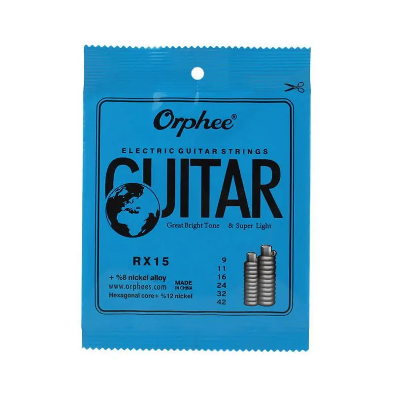 

Orphee 6pcs/set Electric Guitar String Set Nickel Alloy String Super Light Tension &Great bright tone