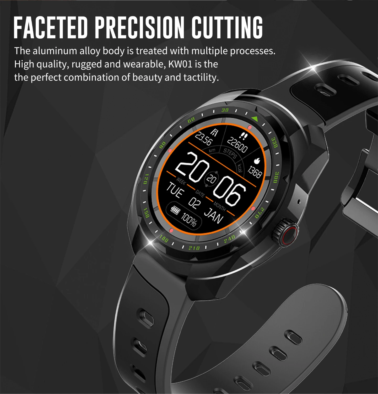 KINGWEAR KW01 Водонепроницаемый Смарт Часы Bluetooth Вызов монитор сердечного ритма во время сна калькулятор секундомер сообщение напоминание пульт
