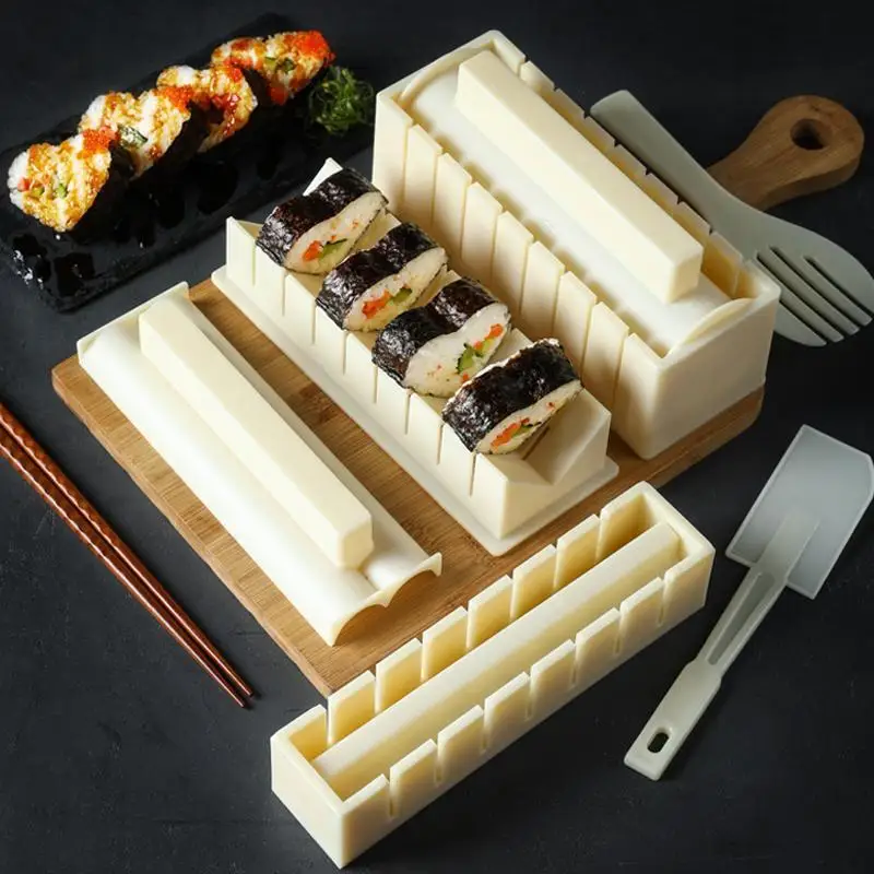 

11pcs/set Sushi Maker Equipment Kit,japanese Rice Ball Cake Roll Mold Multifunctional Mould Making Sushi Tools Kitchen Supplies