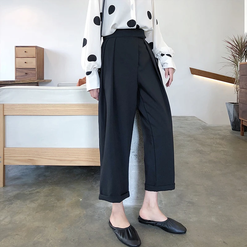 Mozuleva повседневные белые брюки для женщин с высокой талией свободные широкие