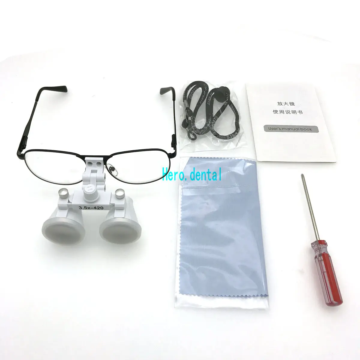 3.5X увеличение ENT медицинская стоматологическая лупа металлическая рама сменная