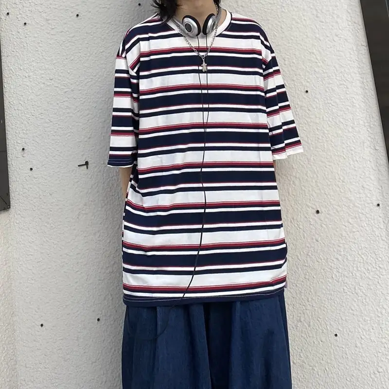 

Summer Harajuku Striped T Shirt 90s Streetwear Ulzzang Korean Tshirt for Women Ladies Clothes Tee Top Hip Hop Clothing