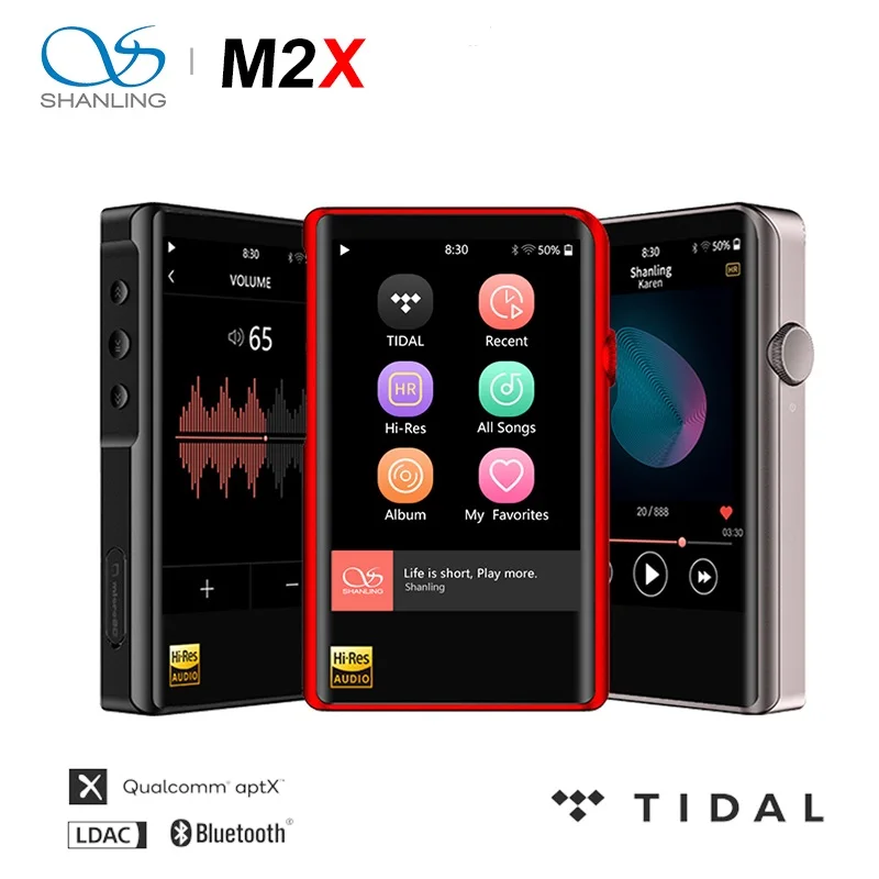 

Shanling M2X Dual Bluetooth MP3 Player 32bit /384kHz AptX DLAN DAC Hi-Res HiFi Audio Balanced DSD256 Flac Lossless Music Players