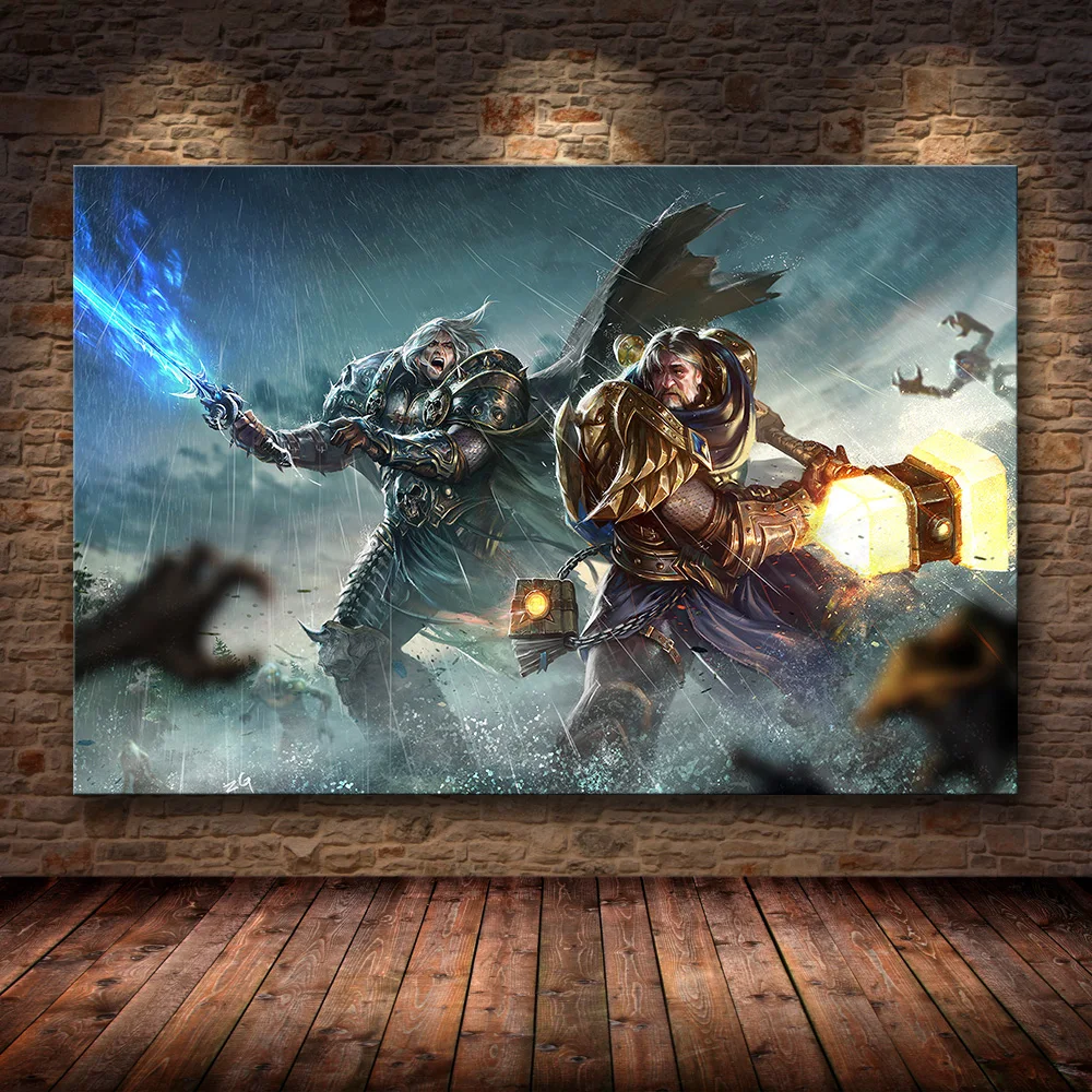 Карта мира Warcraft плакат Холст Картина настенное искусство наклейки отличная игра плакат мир обои с картой декор гостиной - Цвет: 08