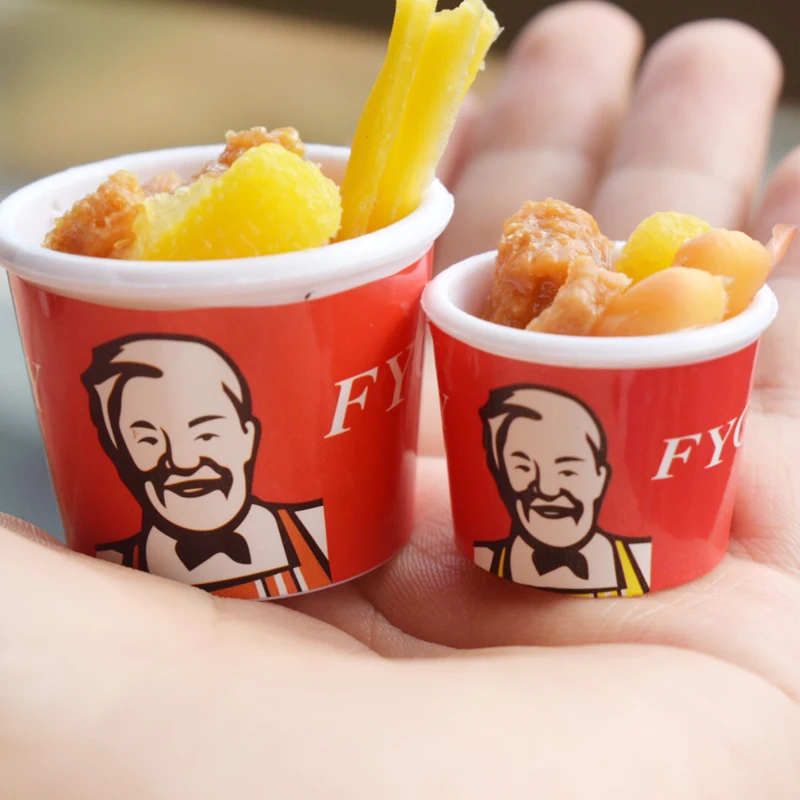 1 шт. миниатюрный кукольный домик ведро для курицы фаст фуд игр Kithcen 1/6 1/12 еда Blyth BJD