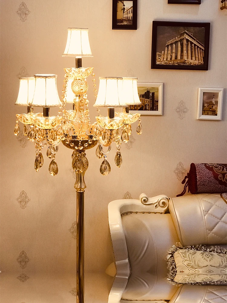 170 см Европейский кристалл торшер Свадебная Светодиодная свеча держатели Отель