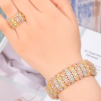 kellybola geometry luxury resizable bracelet ring full aaa cubic zirconia wedding engagement jewelry sets for women girl