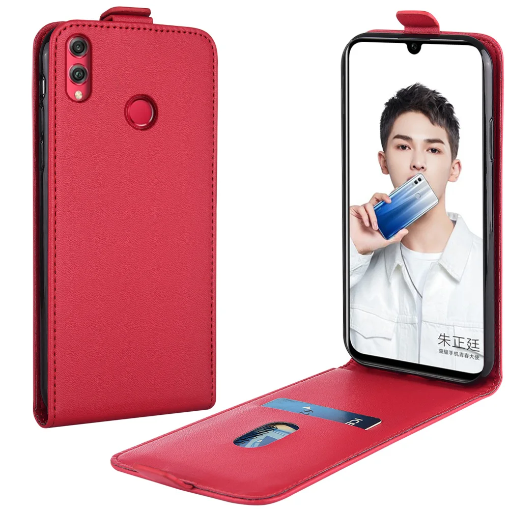 Кожаный чехол-книжка с вертикальной обложкой для Huawei Honor 10 Lite | Мобильные телефоны