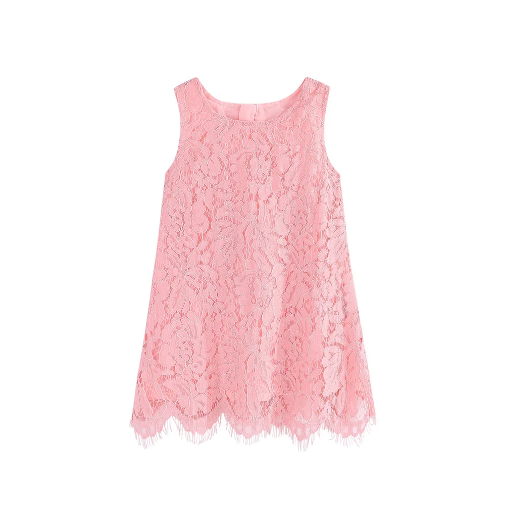 Кружевное платье для девочек без рукавов | Детская одежда и обувь